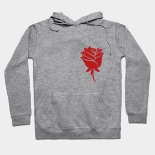 Blooming Passion: Red Rose Flower Hoodie